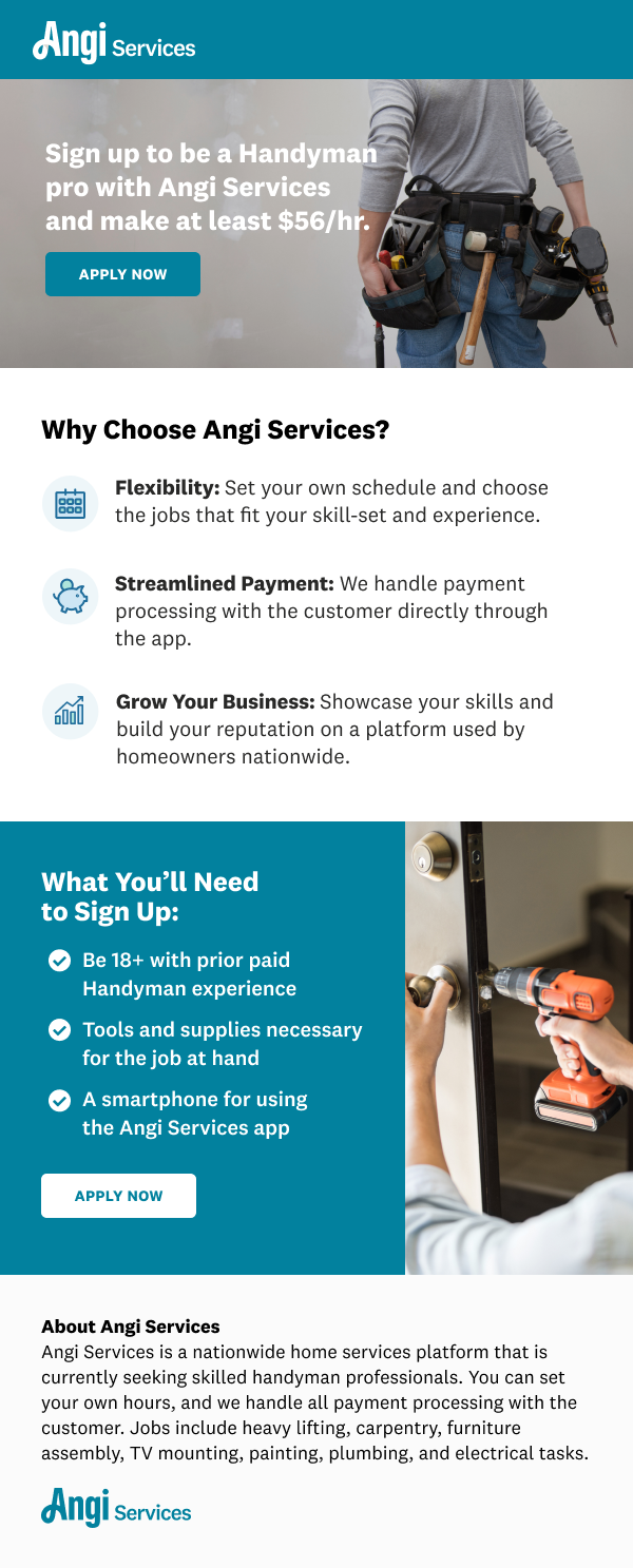 NEED HANDYMAN FOR TASKS at least 56/hr as a Handyman general labor